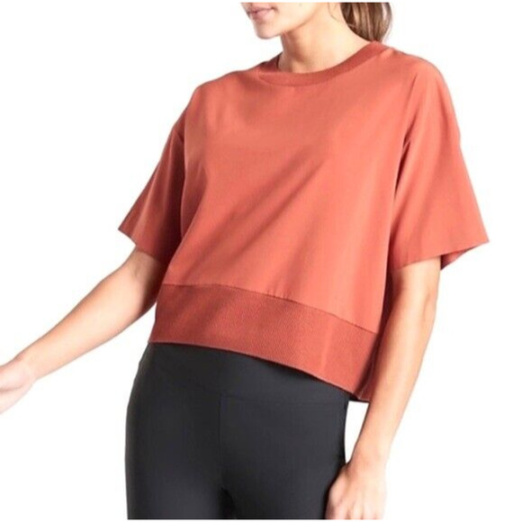 Athleta Tops - Athleta Zephyr Short Sleeve Crew Crop Top Burnt Orange Women's Size XS H14029